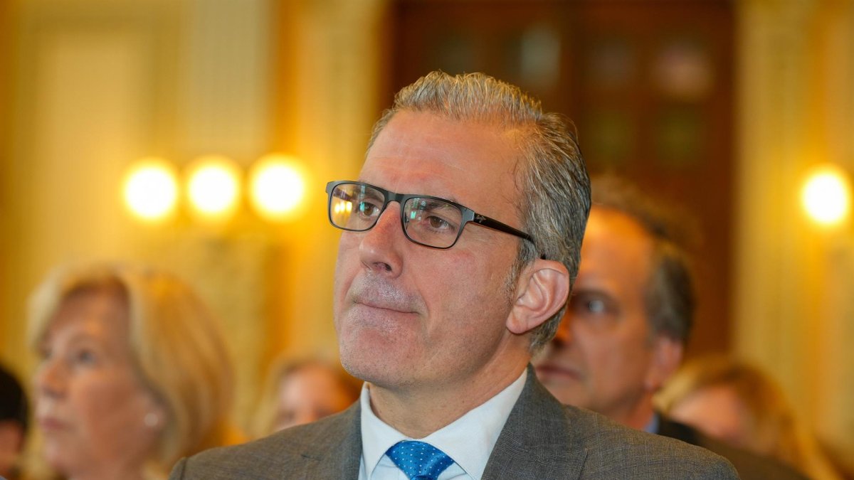 Javier Ortega Smith, durante la presentación del libro de Javier Burrieza en Valladolid.