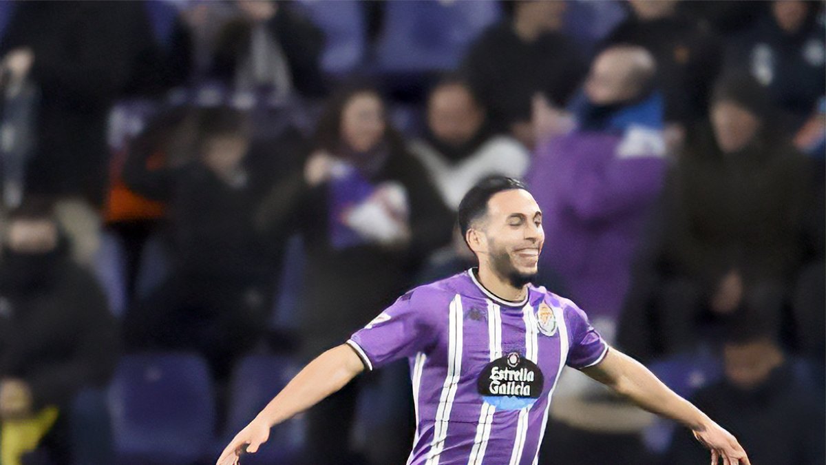 Anuar celebra su último gol en esta Liga, marcado al Valencia.