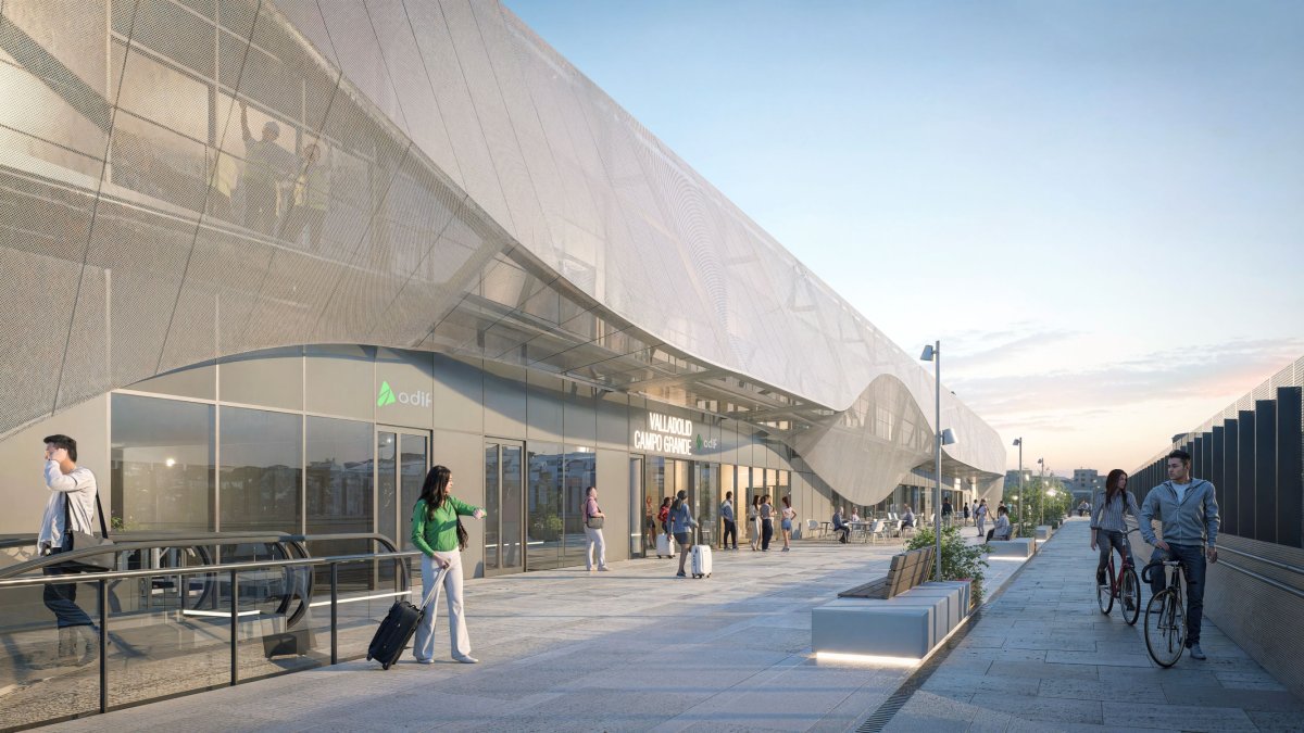 Infografía de la nueva estación de trenes de Valladolid.