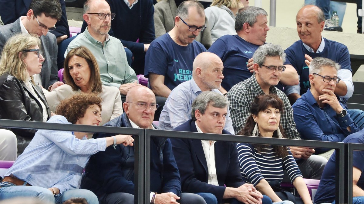 Imagen del UEMC Real Valladolid Baloncesto-Menorca, el partido que lleva al descenso.