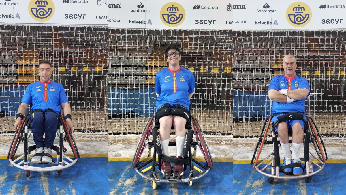 Tres jugadores de Inclusport Serban, concentrados con la selección española de silla de ruedas.