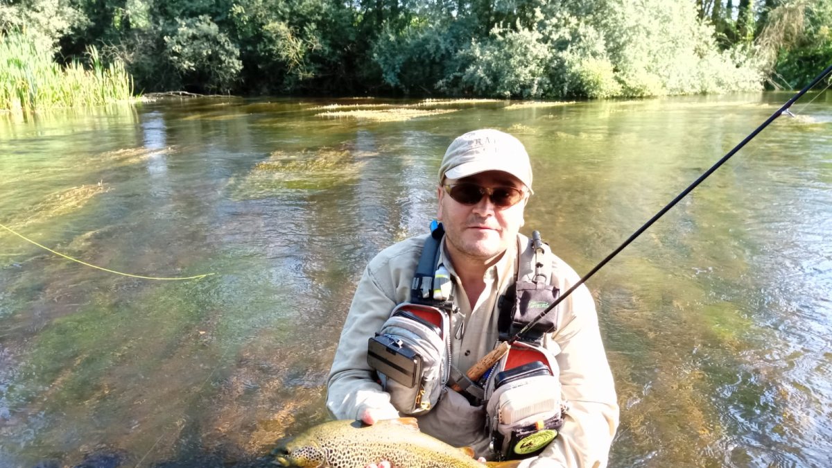 El bicampeón de España de salmónidos lance, Sergio Barroso.