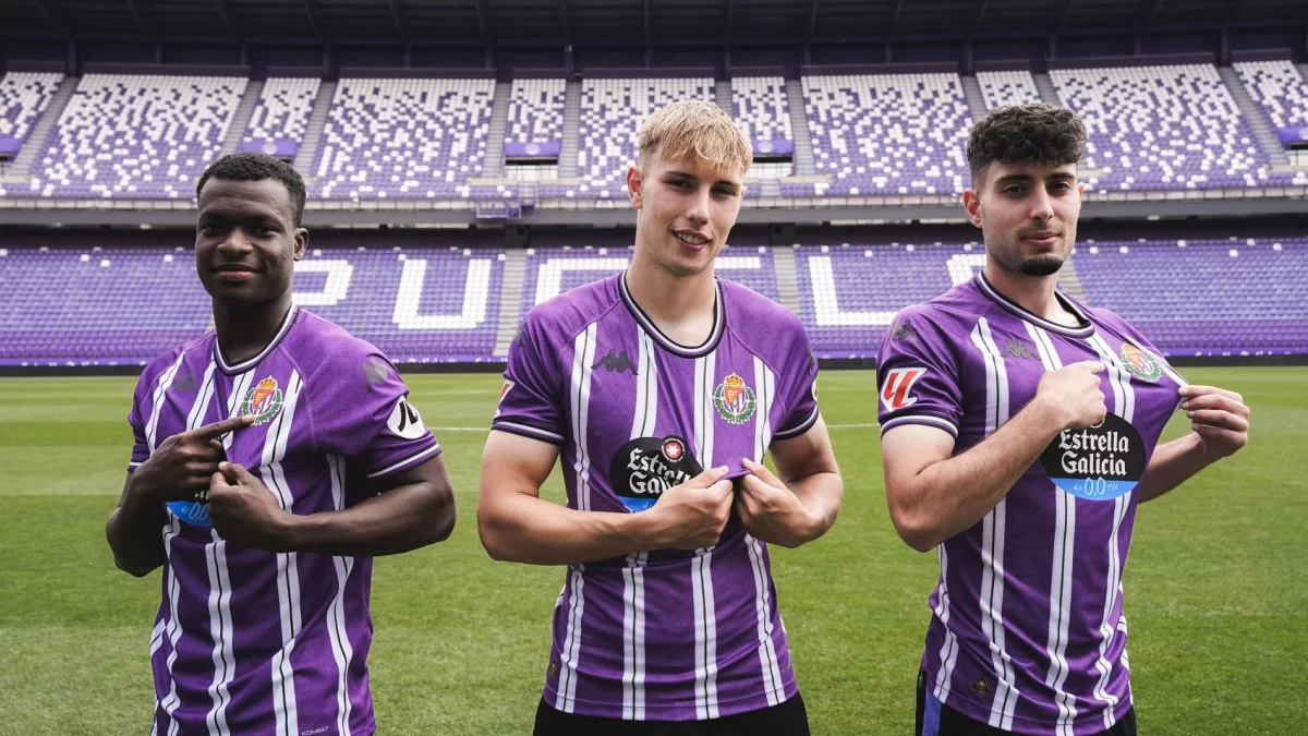 Alani, Arnu y Parente, en el estadio Zorrilla.