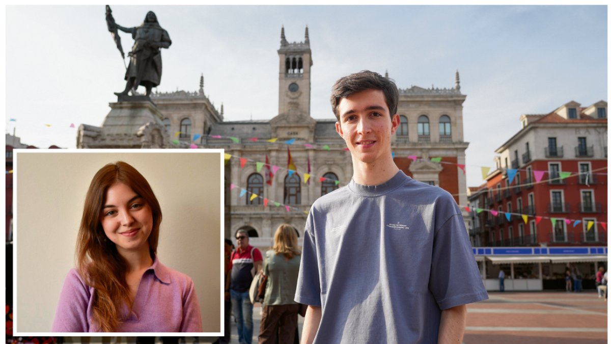 Gonzalo Miguel, segunda mejor nota de la PAU (antigua Ebau)  en 2024 y Sofía García, que obtuvo la mejor nota