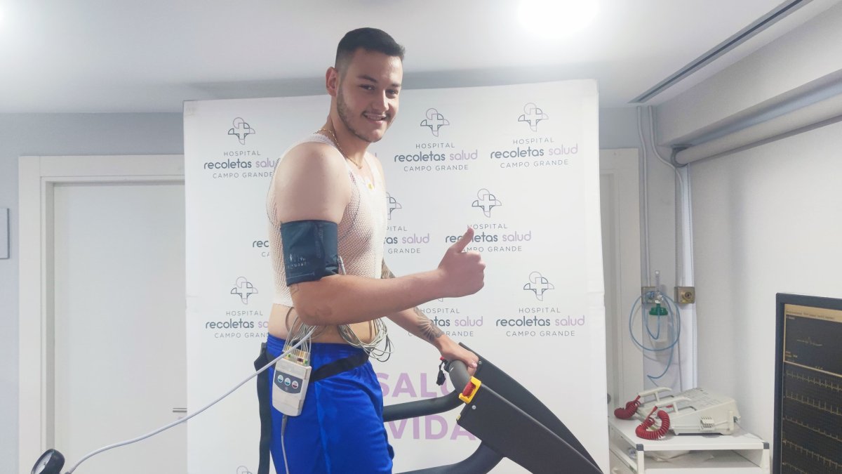 Guilherme Carvalho, durante su reconocimiento médico en Recoletas.