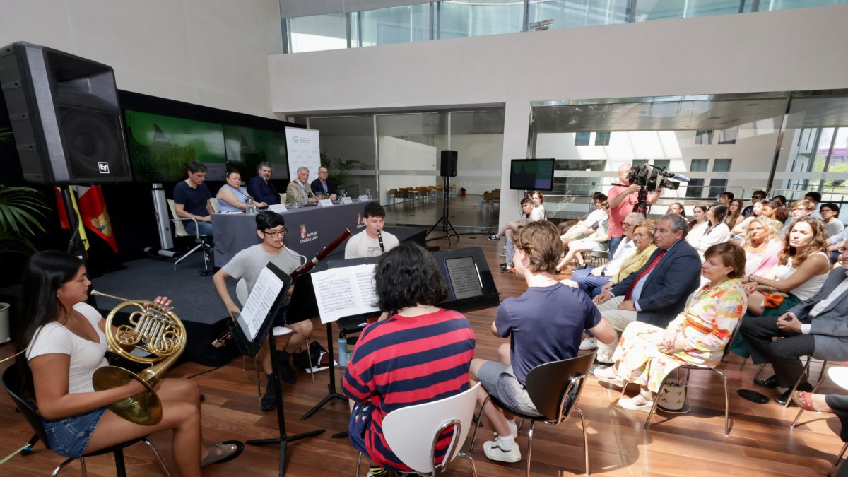 Músicos de la formación estadounidense, esta mañana
