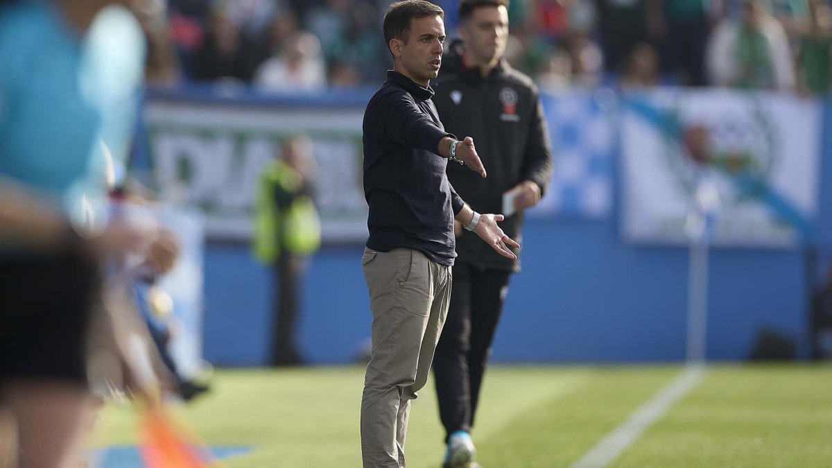Borja Jiménez en un partido en Butarque.