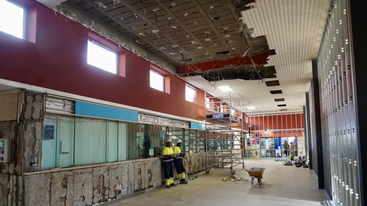 Obras en la estación de autobuses de Valladolid en una imagen de archivo.