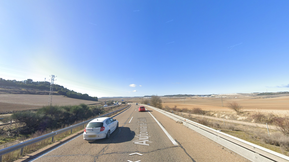 La autovía A-62 en el kilómetro 124, en Valladolid.