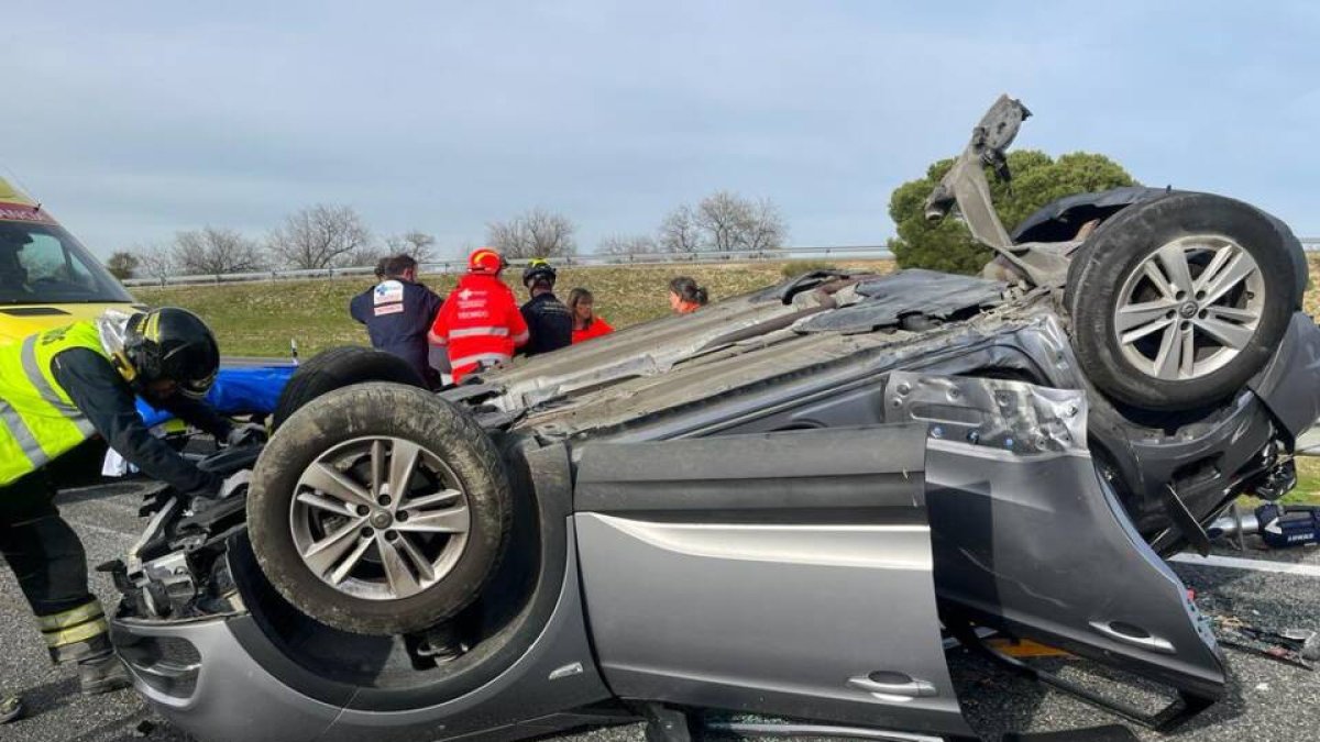 Imagen de archivo de un accidente en Castilla y León.