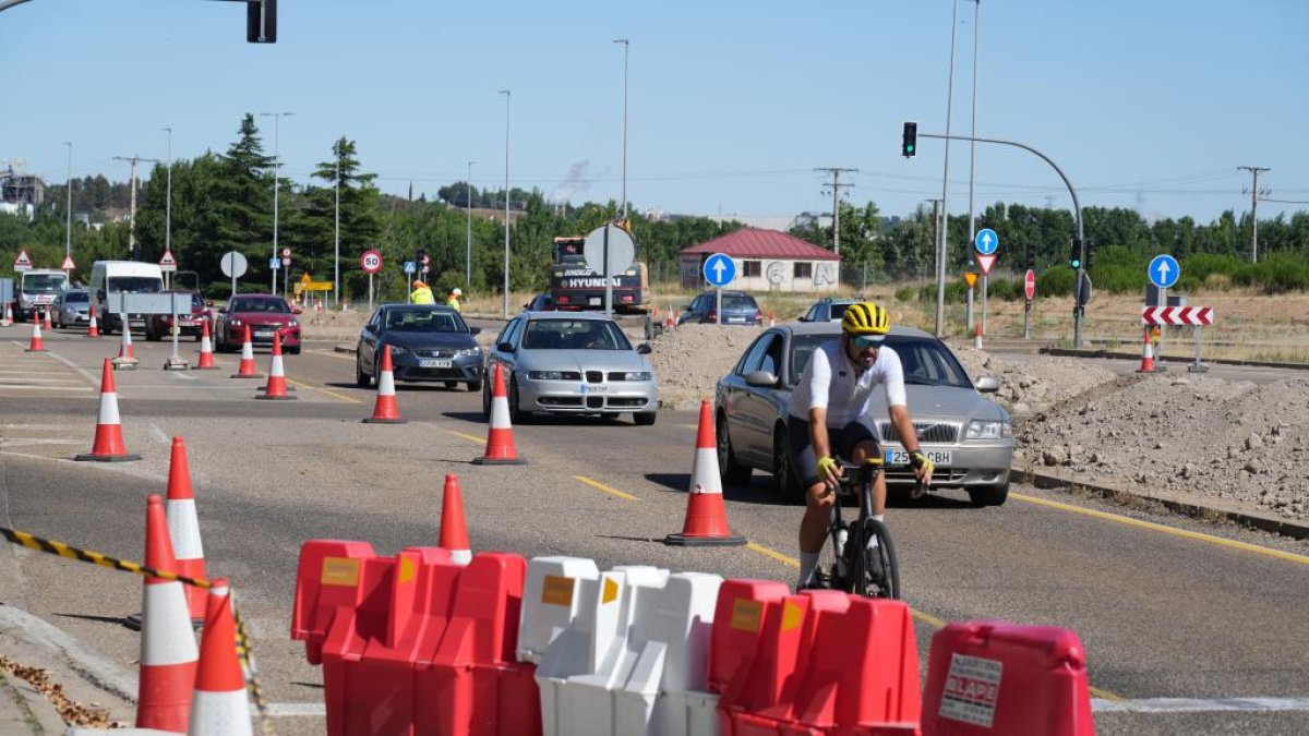 Imagen de archivo de las obras en la VA-20 por los trabajos de asfaltado.
