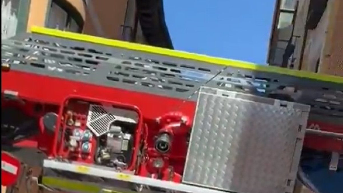 Caída de cascotes en el centro de Valladolid