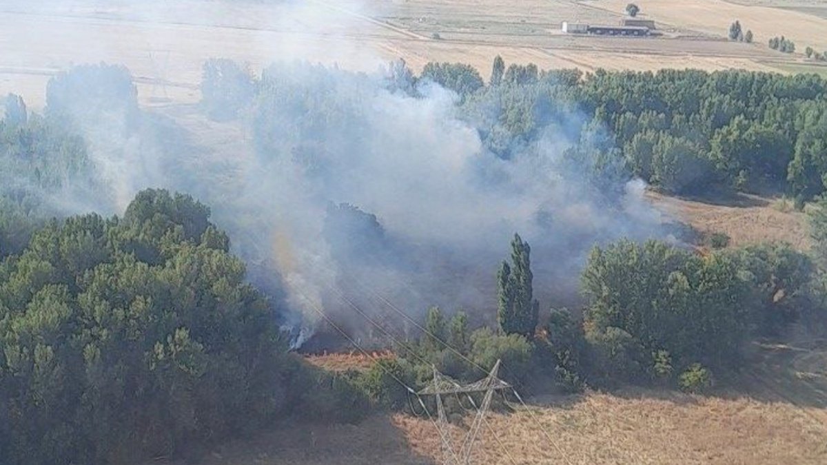 Incendio en Mayorga (Valladolid).