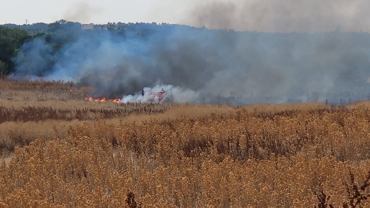 Incendio en Santovenia de Pisuerga.