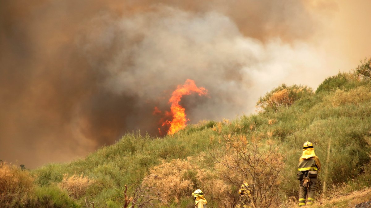El incendio de Fasgar amenaza a las poblaciones de Villapujín, Barrio de la Puente y Posada de Omaña
