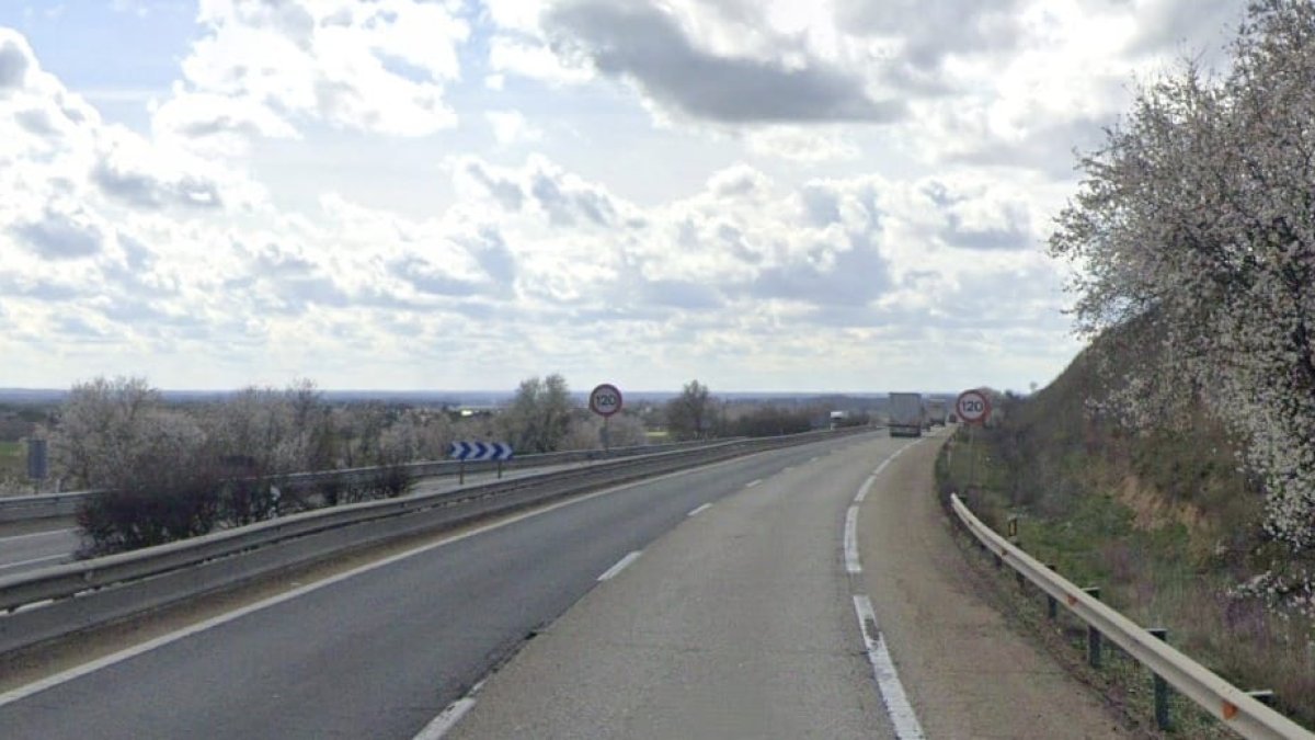 La A-62 a la altura de Simancas