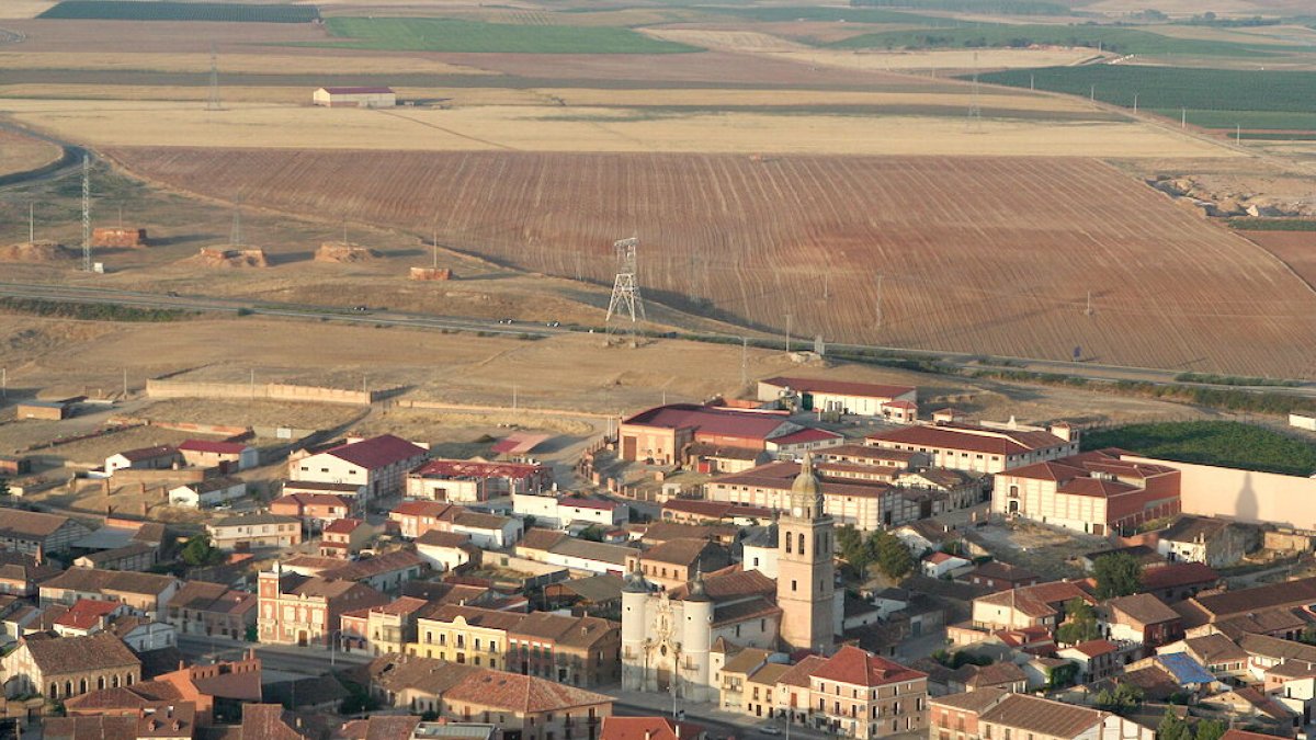 La localidad de Rueda, con una vista aérea.