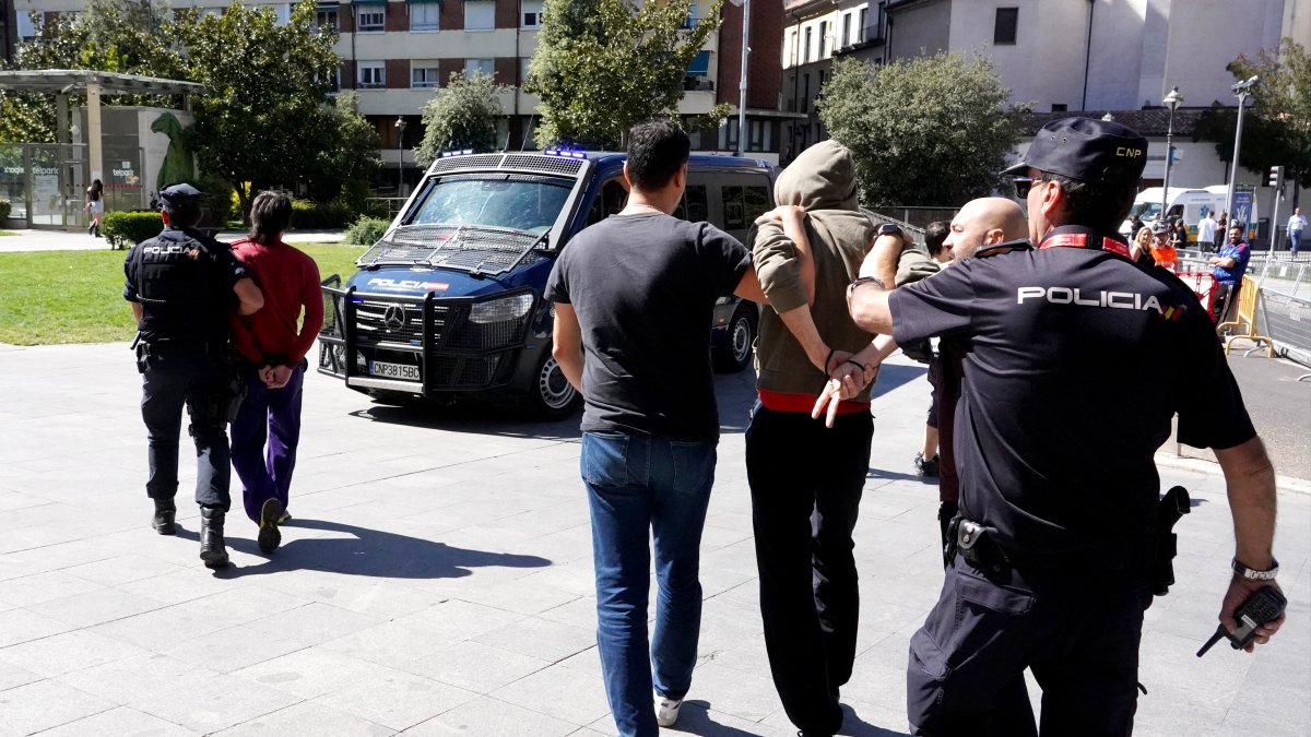 Detención durante la Vuelta en Valladolid.