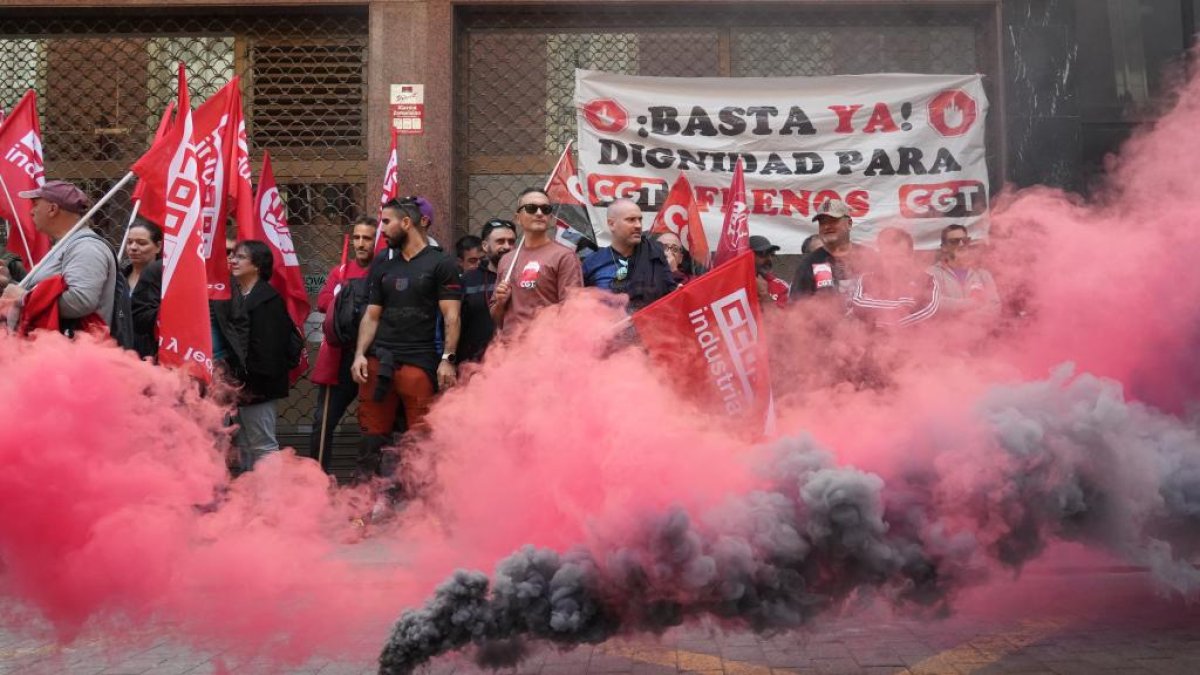 Manifestación de los trabajadores de Frenos y Conjuntos.