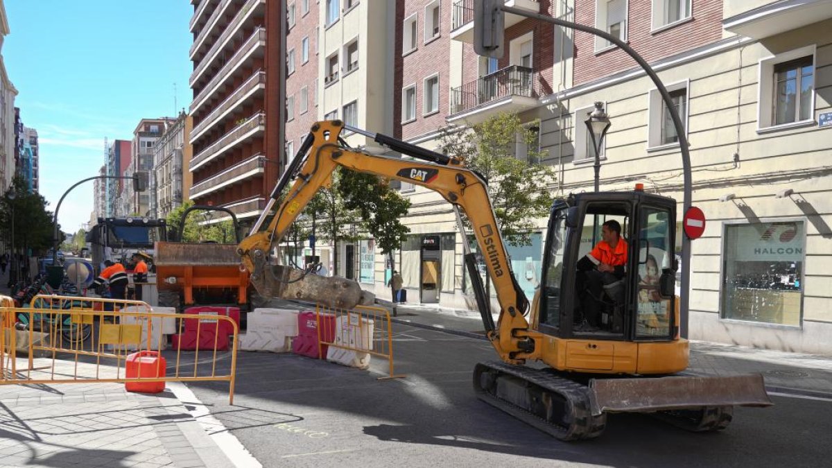 Obras en la plaza de Madrid.
