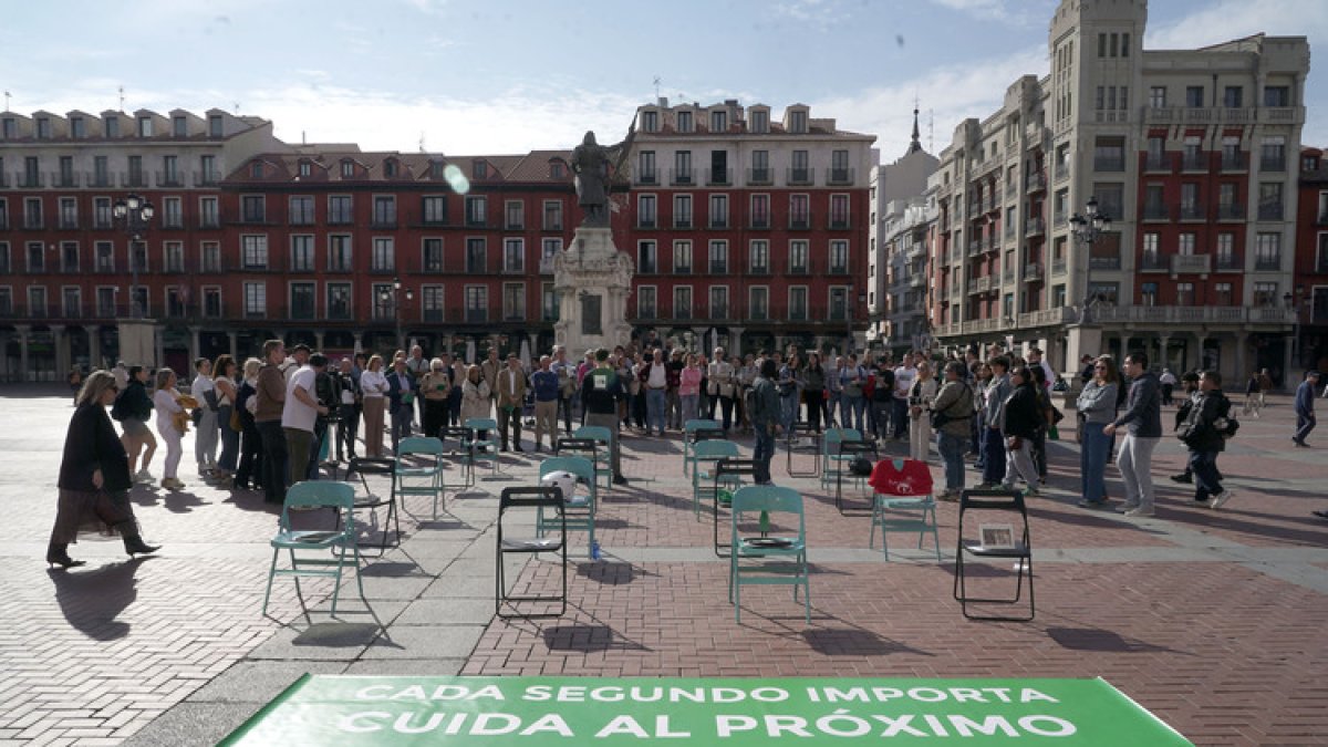 intervención artística efímera #40Segundos, organizada por el Día Mundial de la Salud Mental,