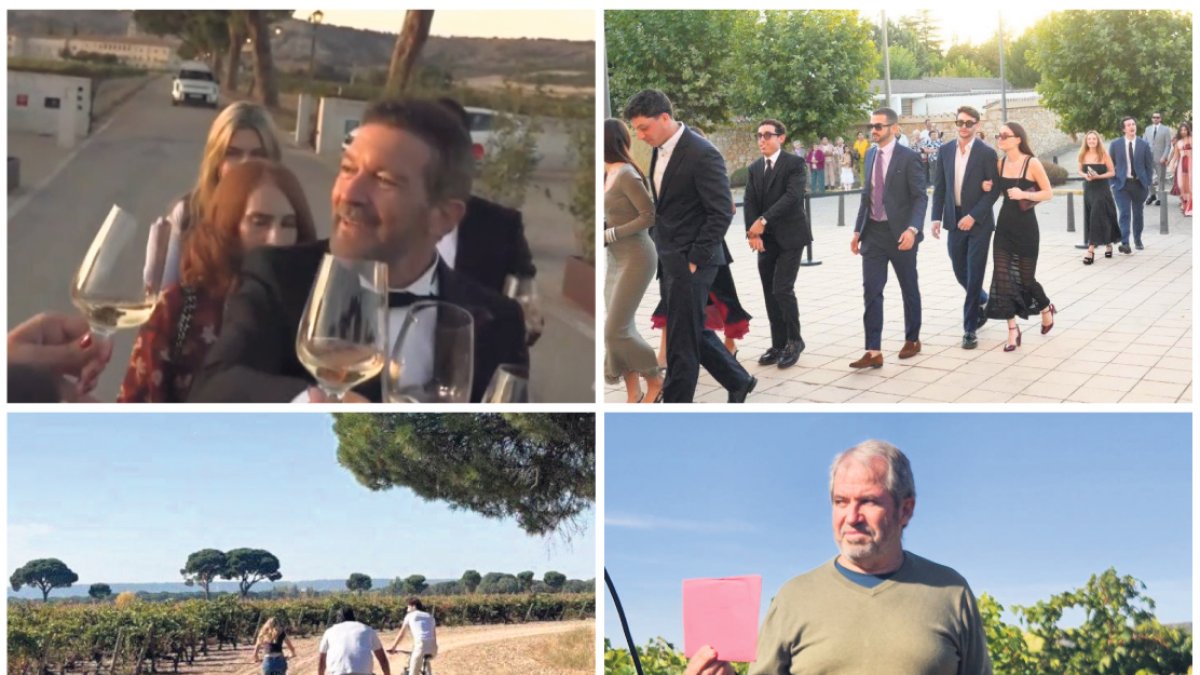 El brindis de Banderas con la prensa, la preboda celebrada en Valbuena, asistentes disfrutan de un paseo en bici y el fan que trató de dar una carta al actor malagueño