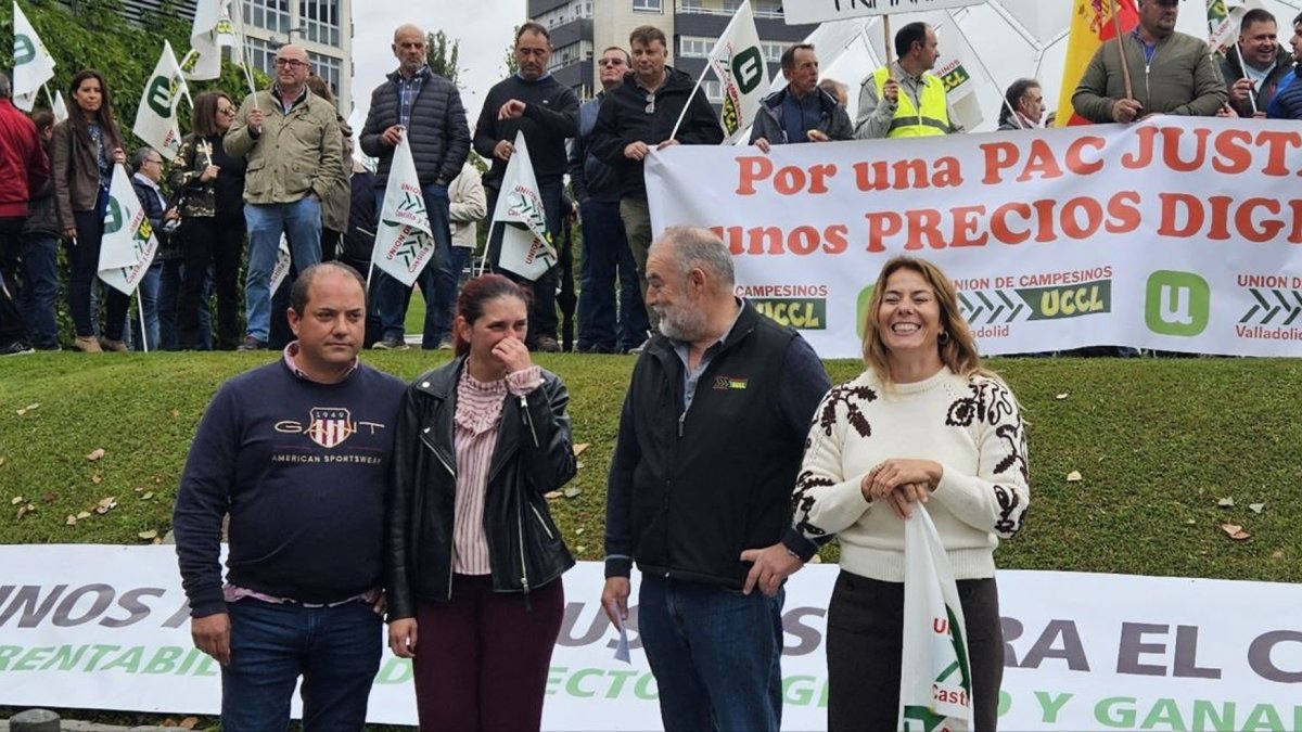 Concentración de agricultores en Valladolid