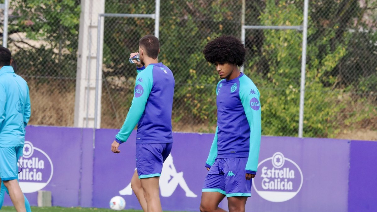 Peter Federico, durante el entrenamiento del lunes en los Anexos.