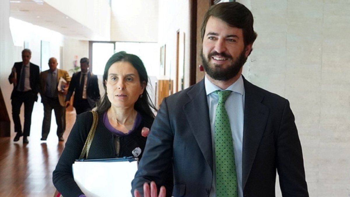 Montserrat Lluis y Juan García Gallardo, en una imagen de archivo en las Cortes de Castilla y León.