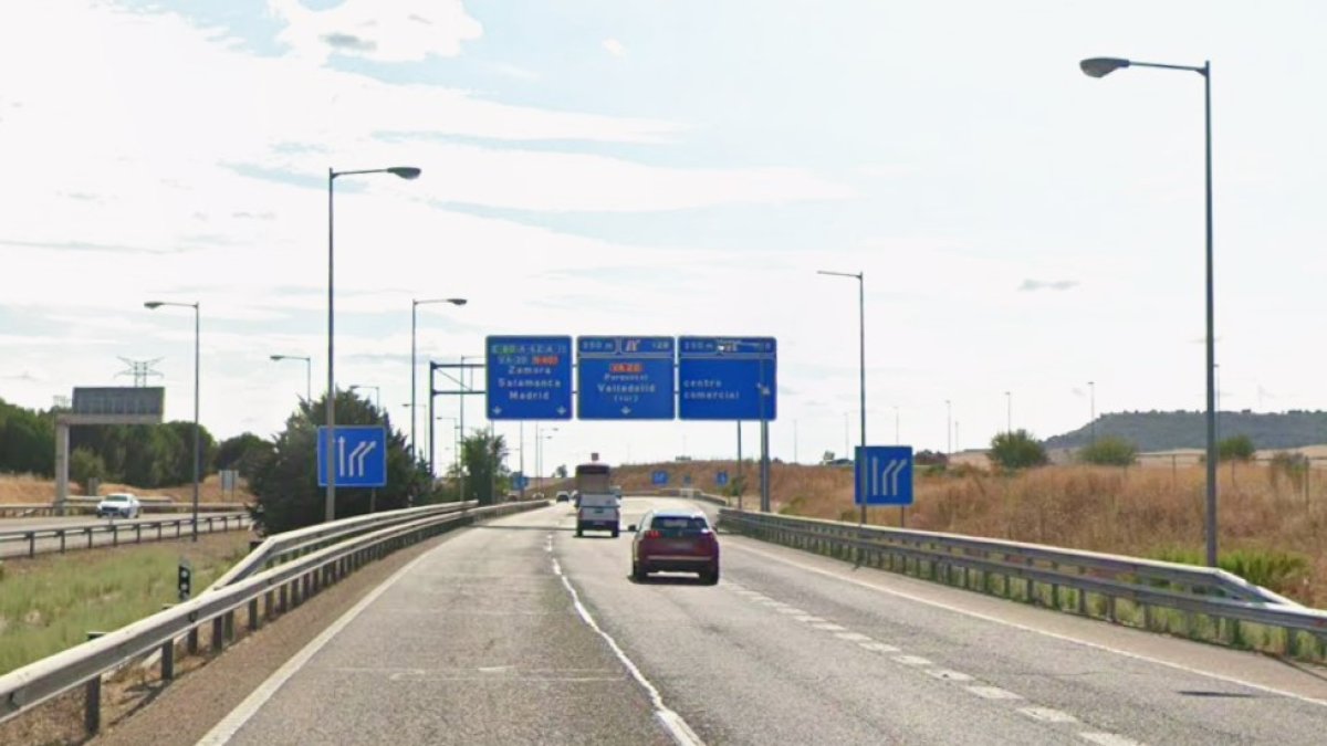 Tramo de la A-62 donde se produjo el siniestro.