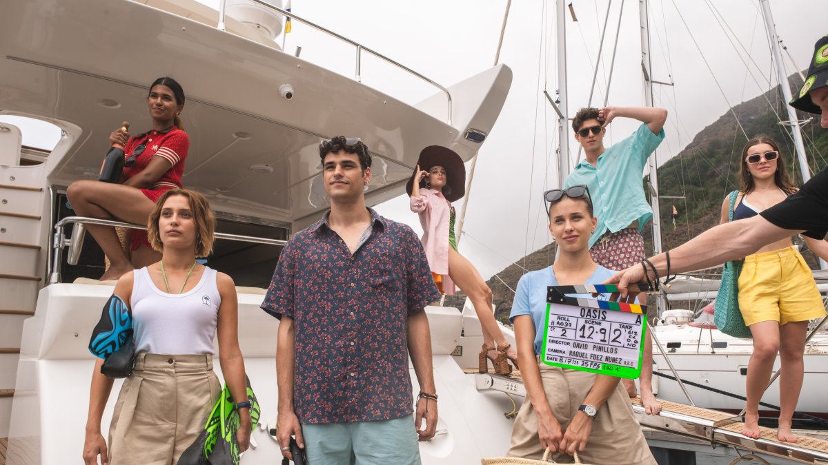 Ana Garcés en el rodaje de Oasis.