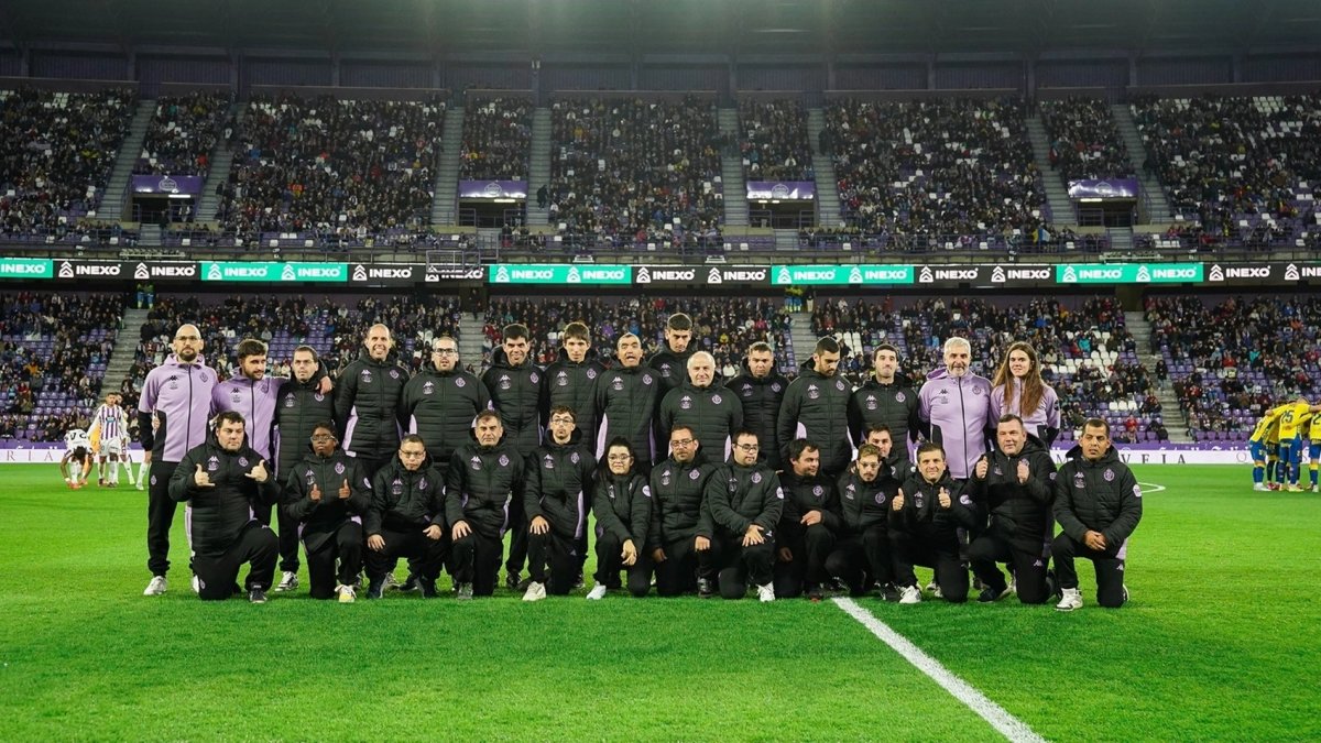 El Real ValladoliDI, en su presentación a la afición antes del partido ante Las Palmas.