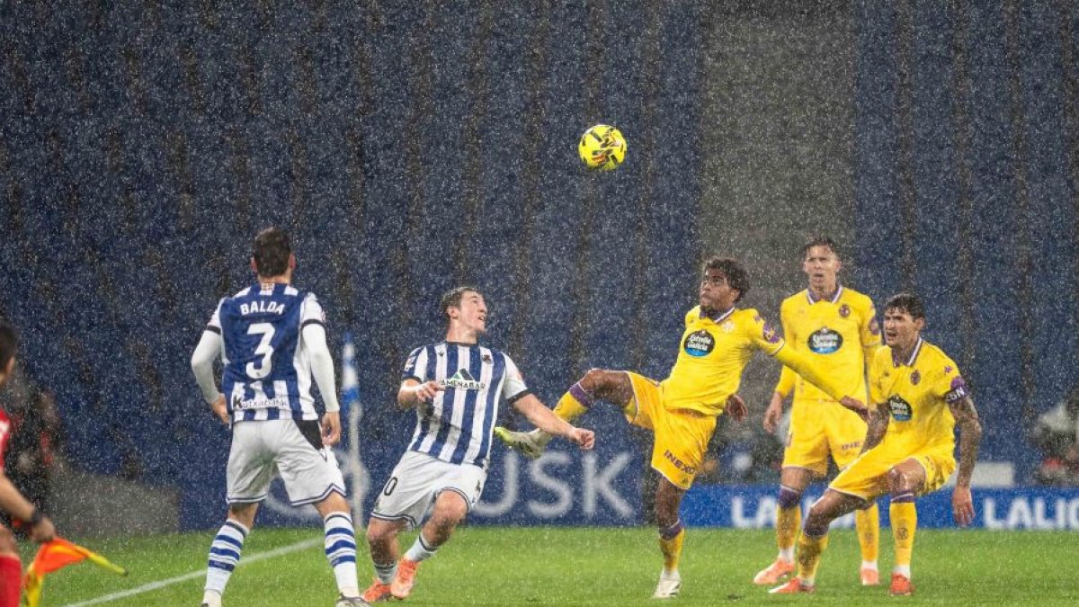 Julien Ponceau en la derrota ante la Real Sociedad B.