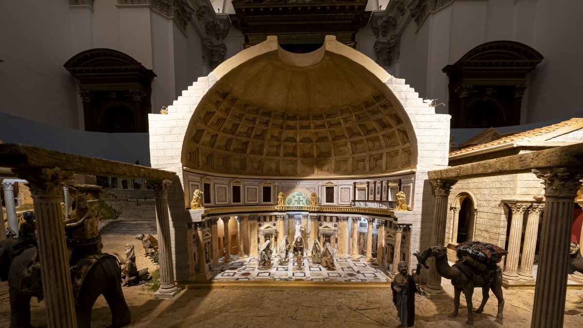 Una imagen del belén monumental, con el panteón de Agripa.