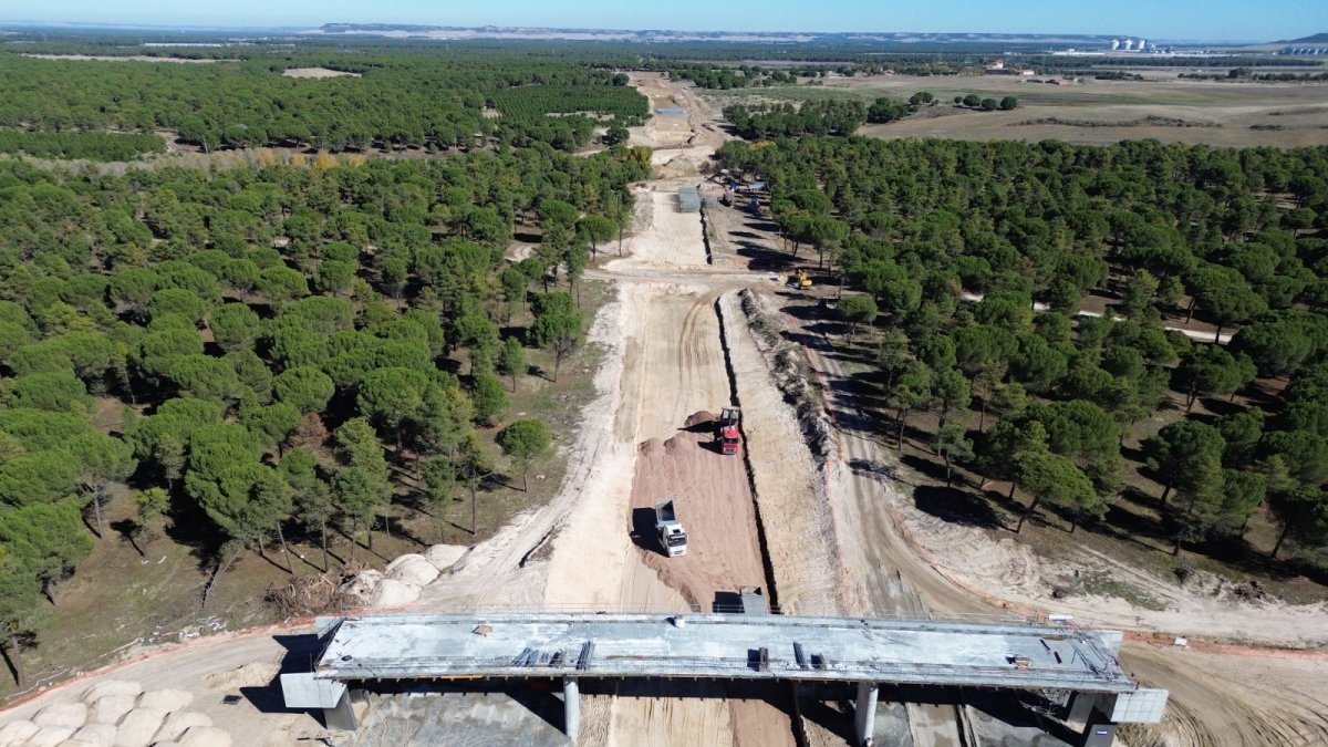 Estado de las obras del enlace ferroviario de la U de Olmedo