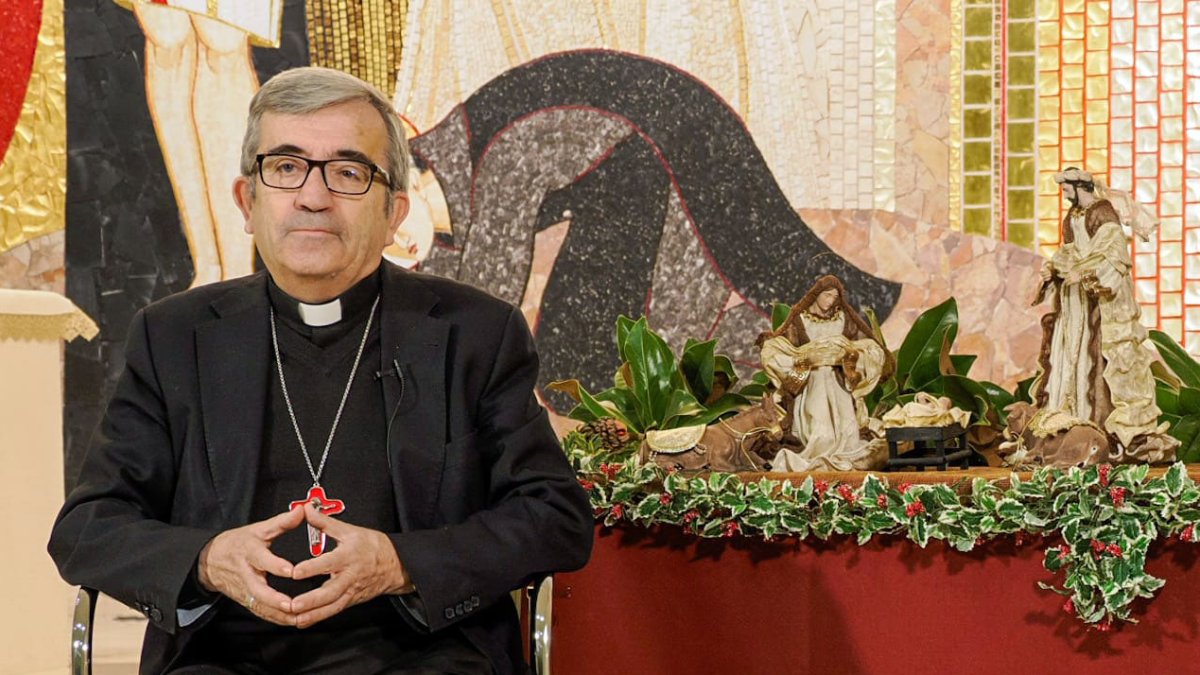 El arzobispo de Valladolid y presidente de la CEE, Luis Argüello, durante su mensaje navideño
