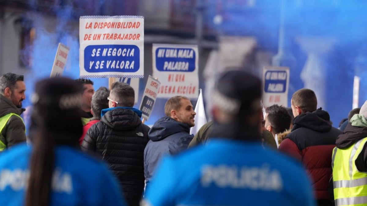 Protesta de la policía local para la mejora de sus condiciones laborales