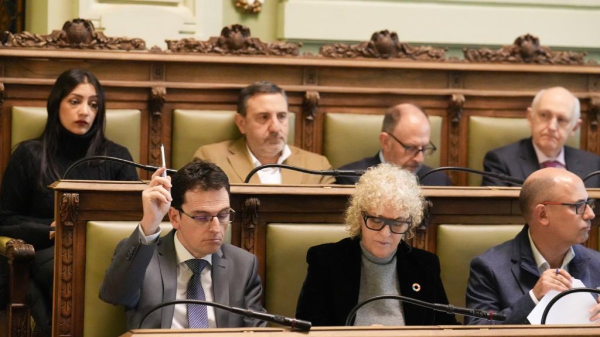 Pedro Herrero durante el pleno municipal celebrado ayer