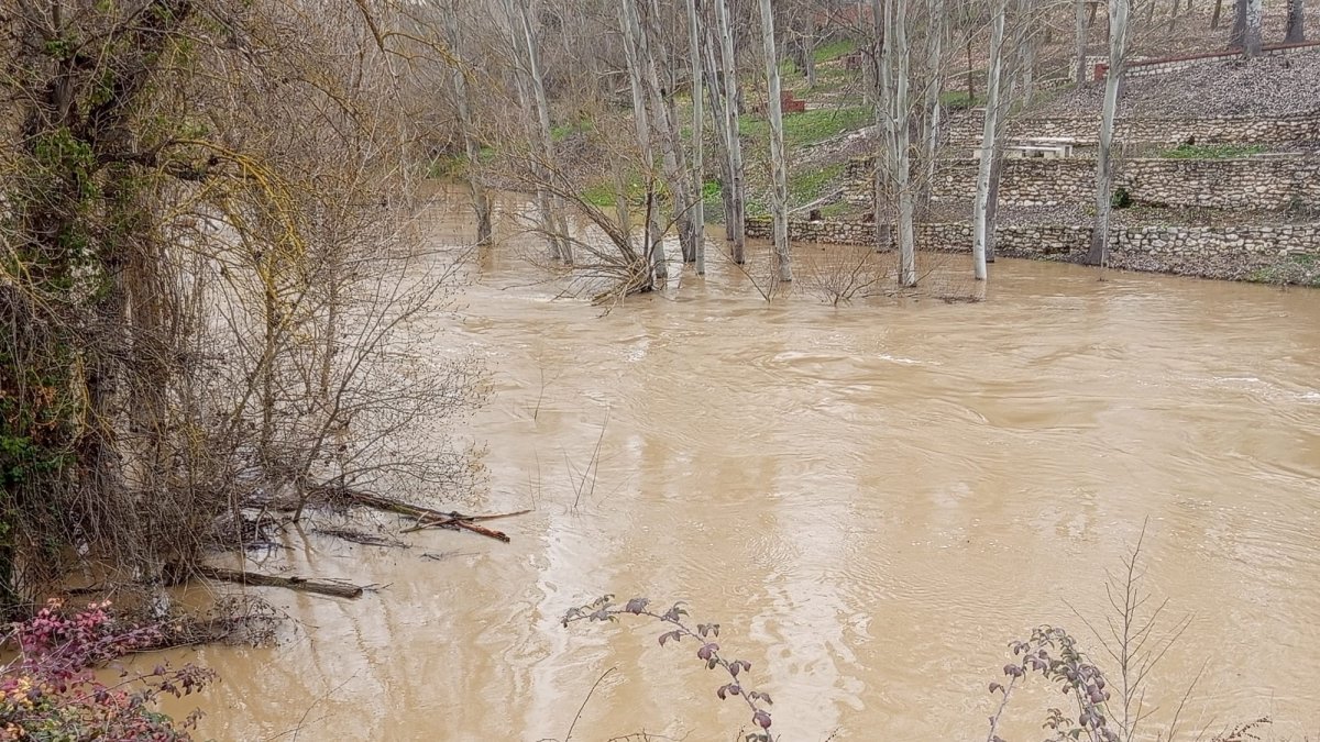 Río Cega a su paso por Megeces en Valladolid
