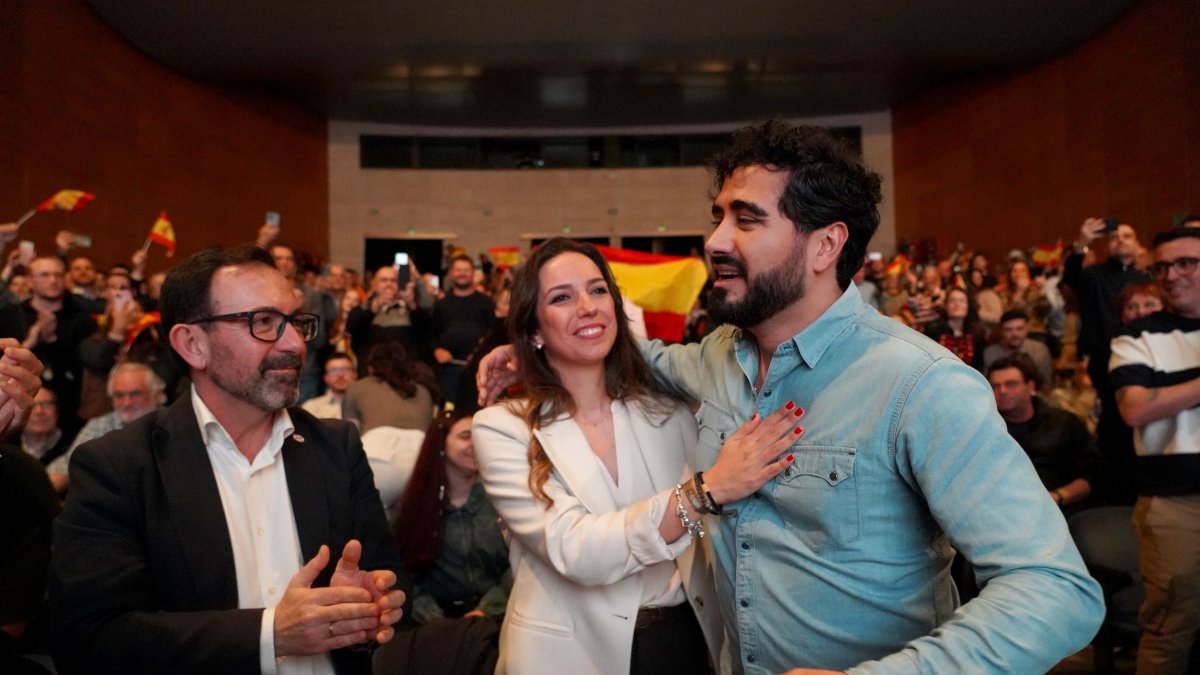 El partido Se Acabó la fiesta (SALF) celebra un acto electoral, con la presencia de su líder nacional, Alvise Pérez.