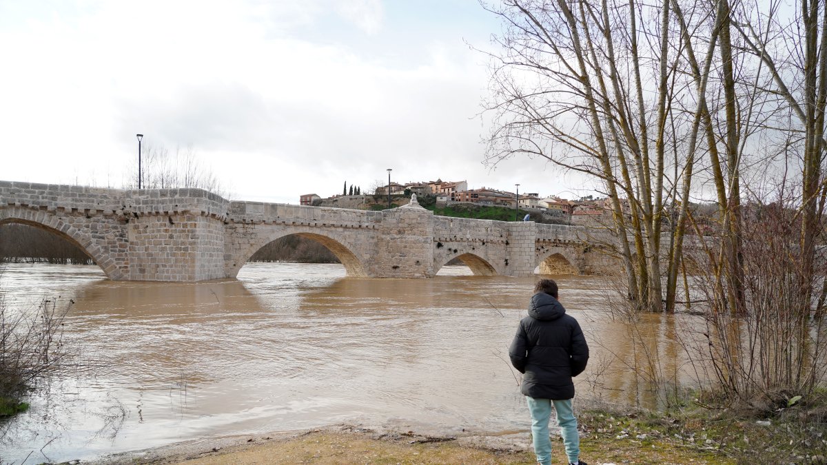 El río Pisuerga a su paso por Simancas (Valladolid)