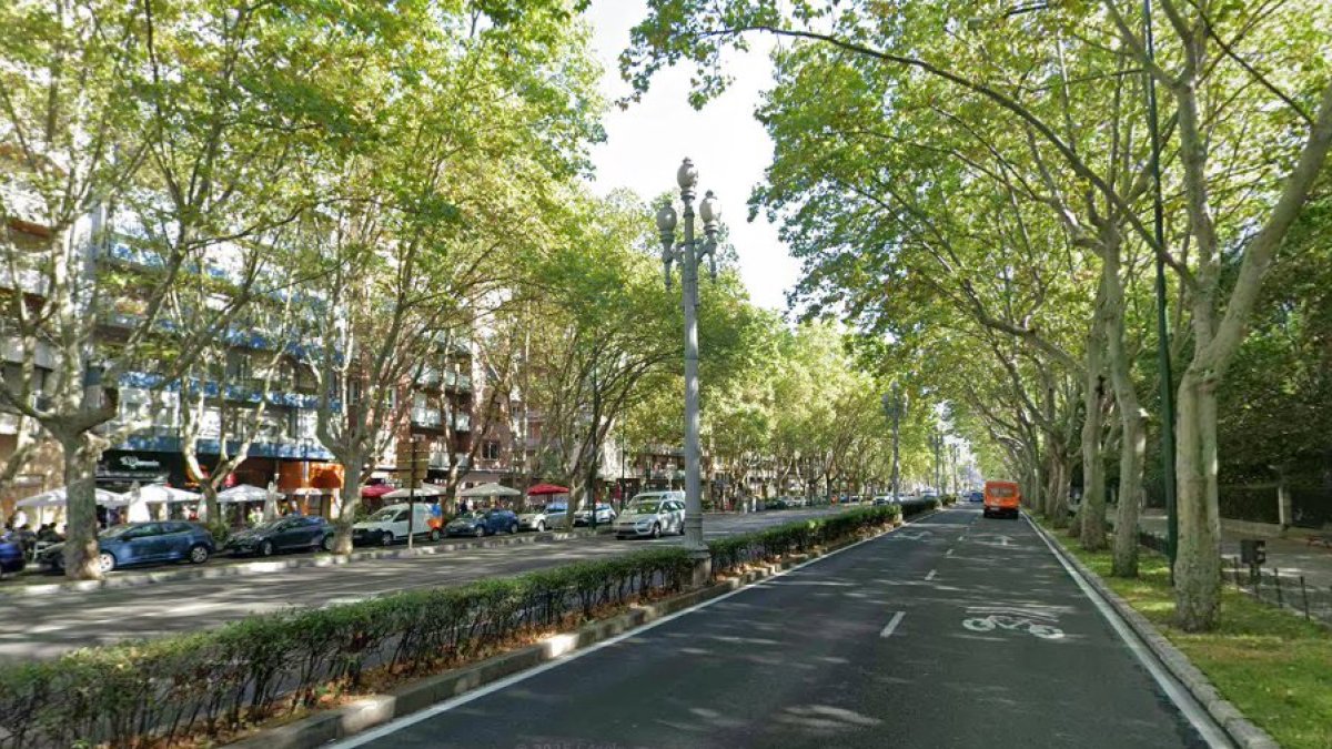 Paseo de Zorrilla a la altura del número 34 en una imagen de archivo.