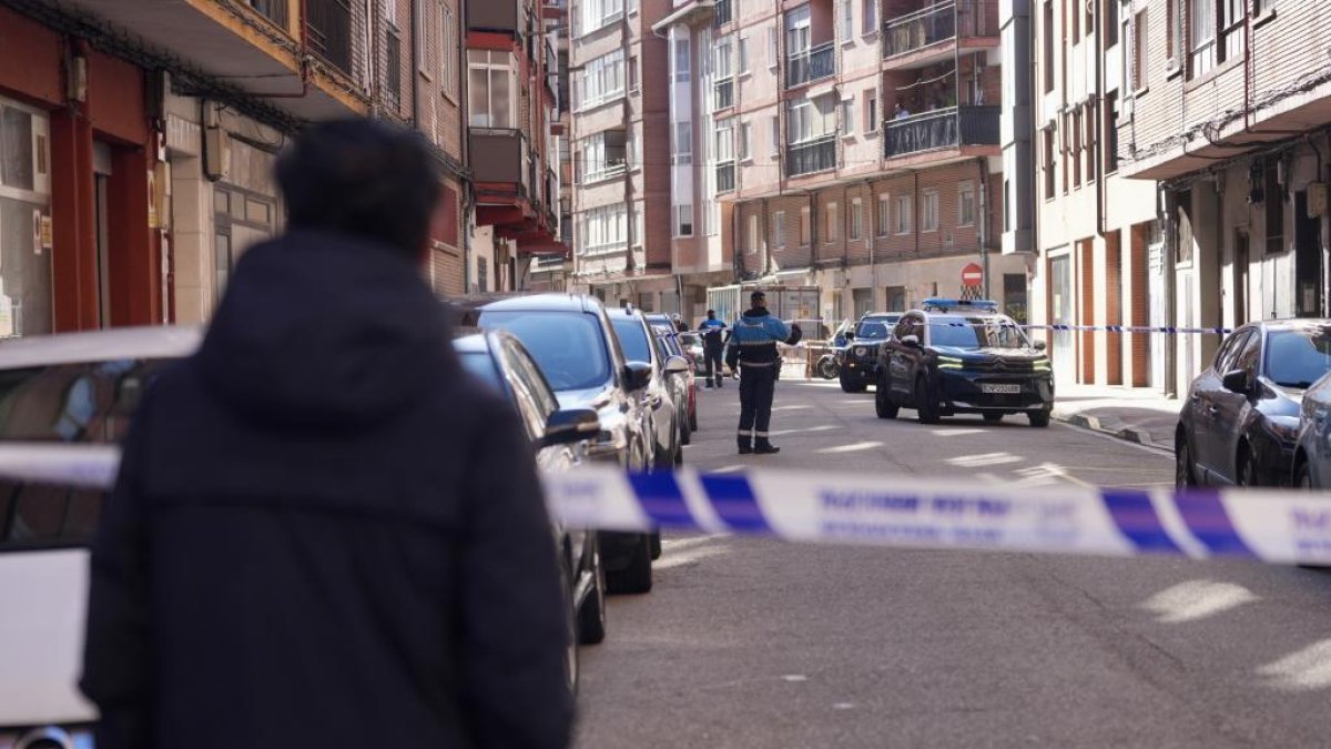 Zona acordonada donde se produjo el apuñalamiento de Juan Esteban Rubio