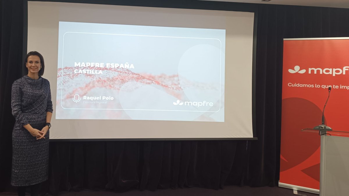 La nueva directora regional de Mapfre en Castilla, Raquel Polo Martín, en la presentación de la nueva identidad visual de la marca en Valladolid.