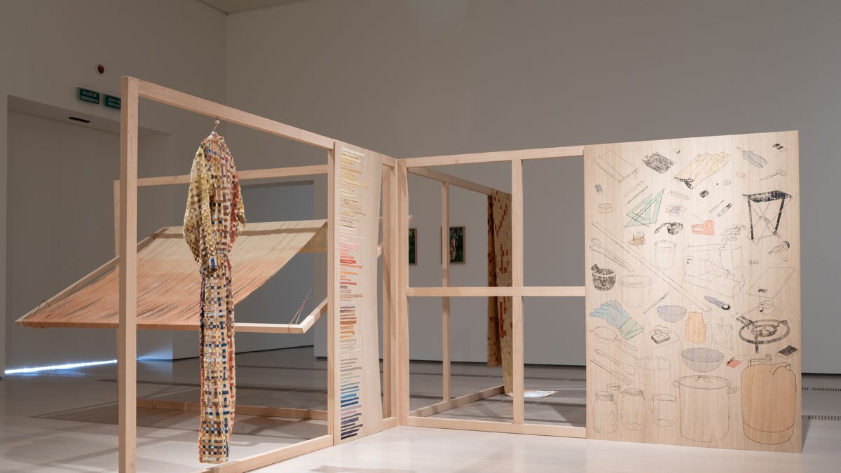 Una imagen de la instalación 'Chaqueta de granjero'.