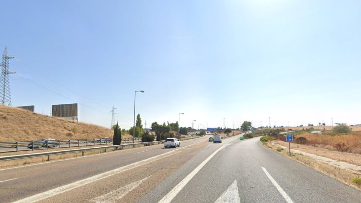 A-62 a la altura de Zaratán, donde ha tenido lugar el accidente