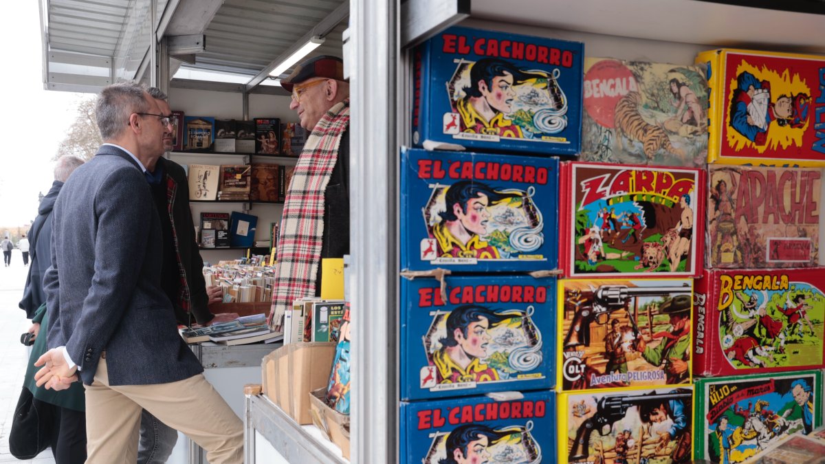 Una imagen de la Feria del Libro, de esta mañana