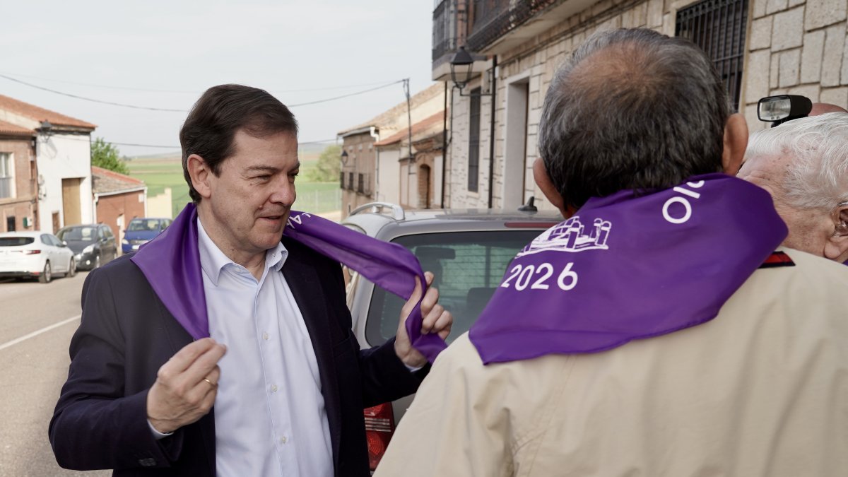 El presidente de la Junta en funciones, Alfonso Fernández Mañueco, en Villalar de los Comuneros