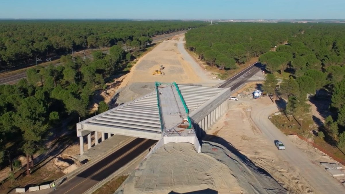 Uno de los pasos elevados que se encuentra en obras de la U de Olmedo