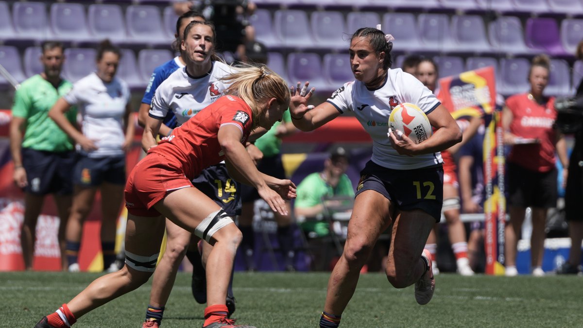 Canadá - España femenino en el SVNS Rugby Series en el Estadio José Zorrilla.